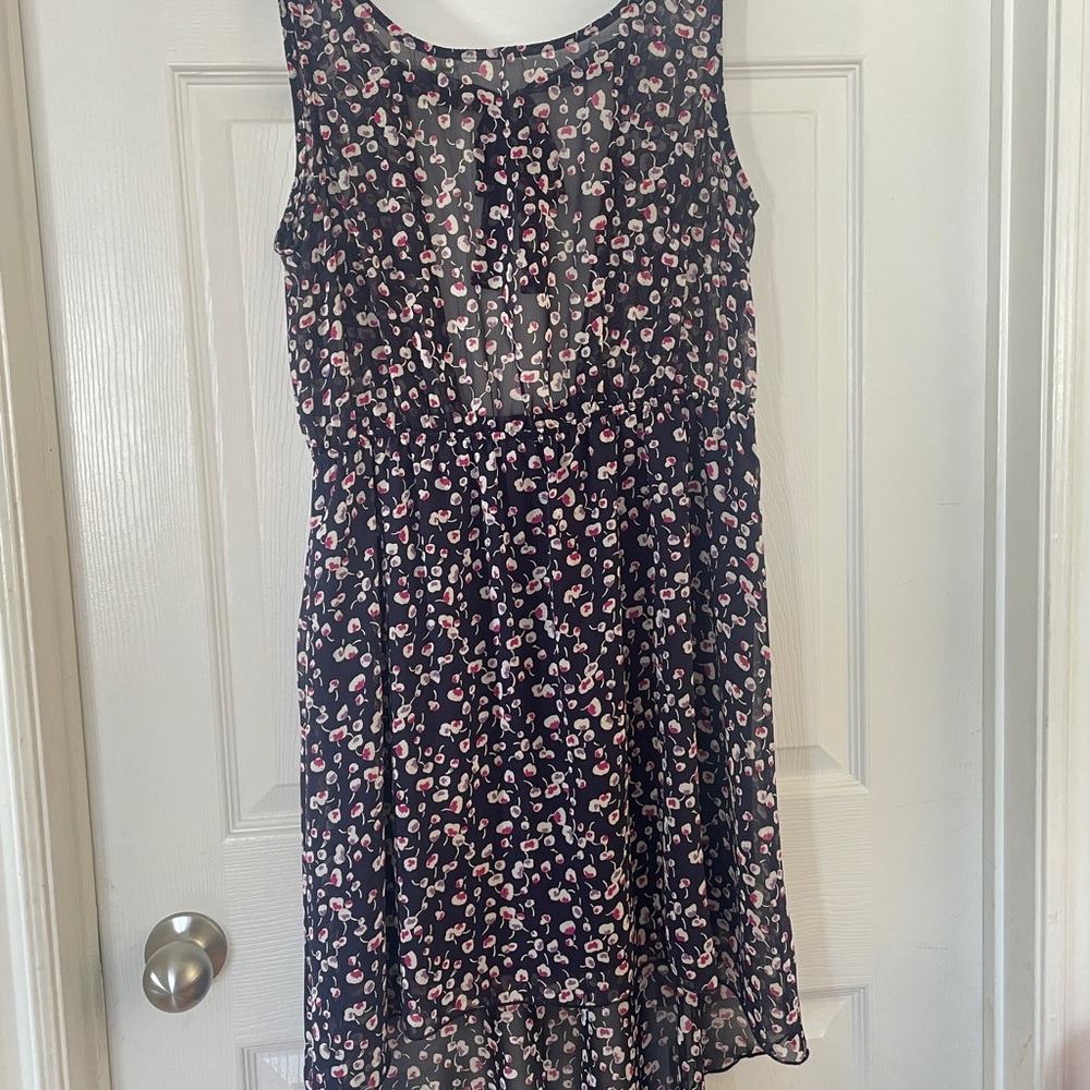 Tea n Rose Navy and Pink Floral Dress